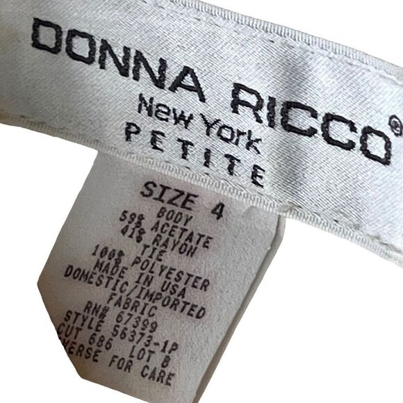 Vtg 80s 90s Pleated Maxi Dress Drop Waist Donna Ricco Ivory Preppy Ankle 4 XS - Picture 15 of 15